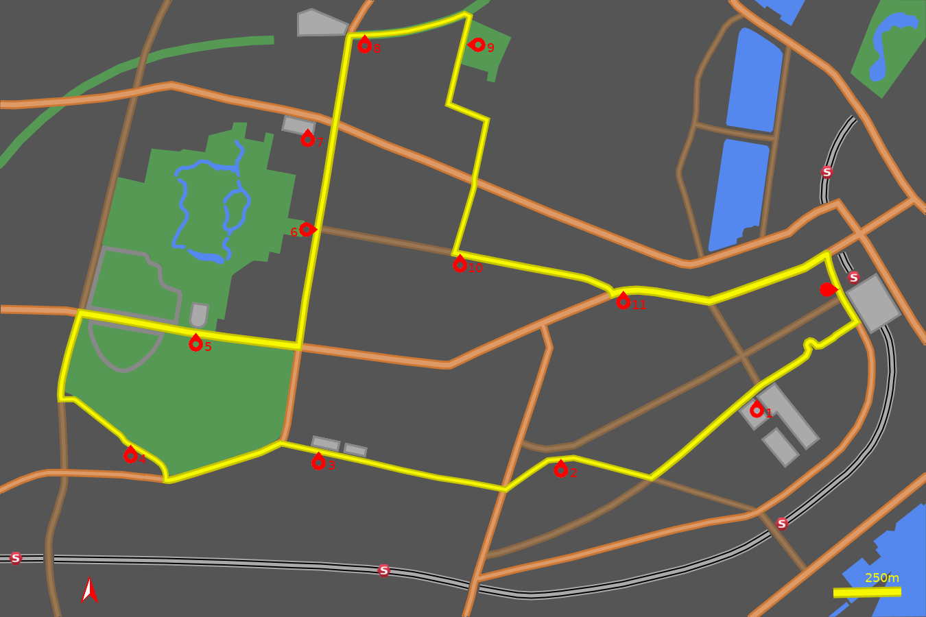 Map for the Vesterbro and Frederiksberg cycle tour Copenhagen