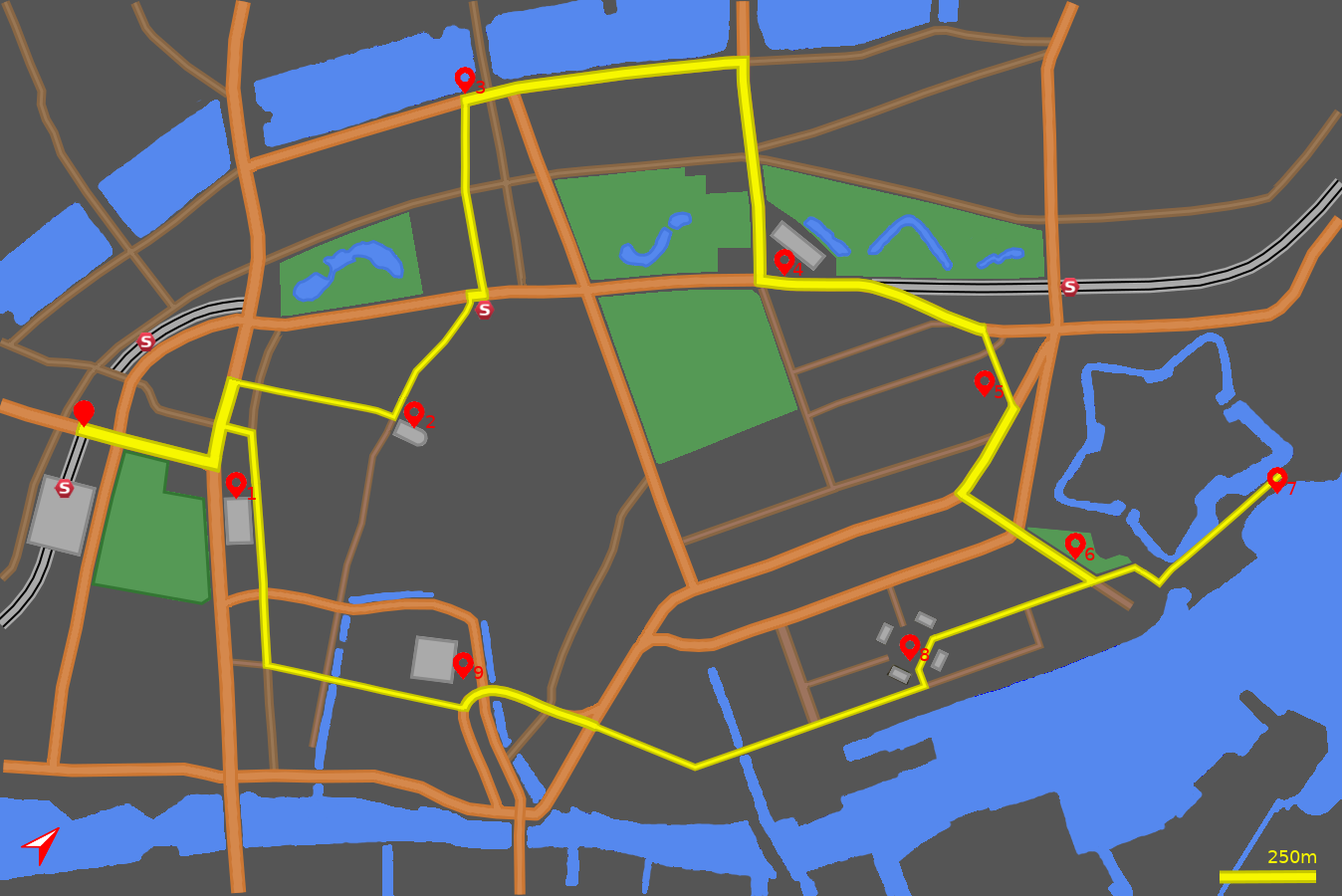 Map for the Copenhagen City cycle tour