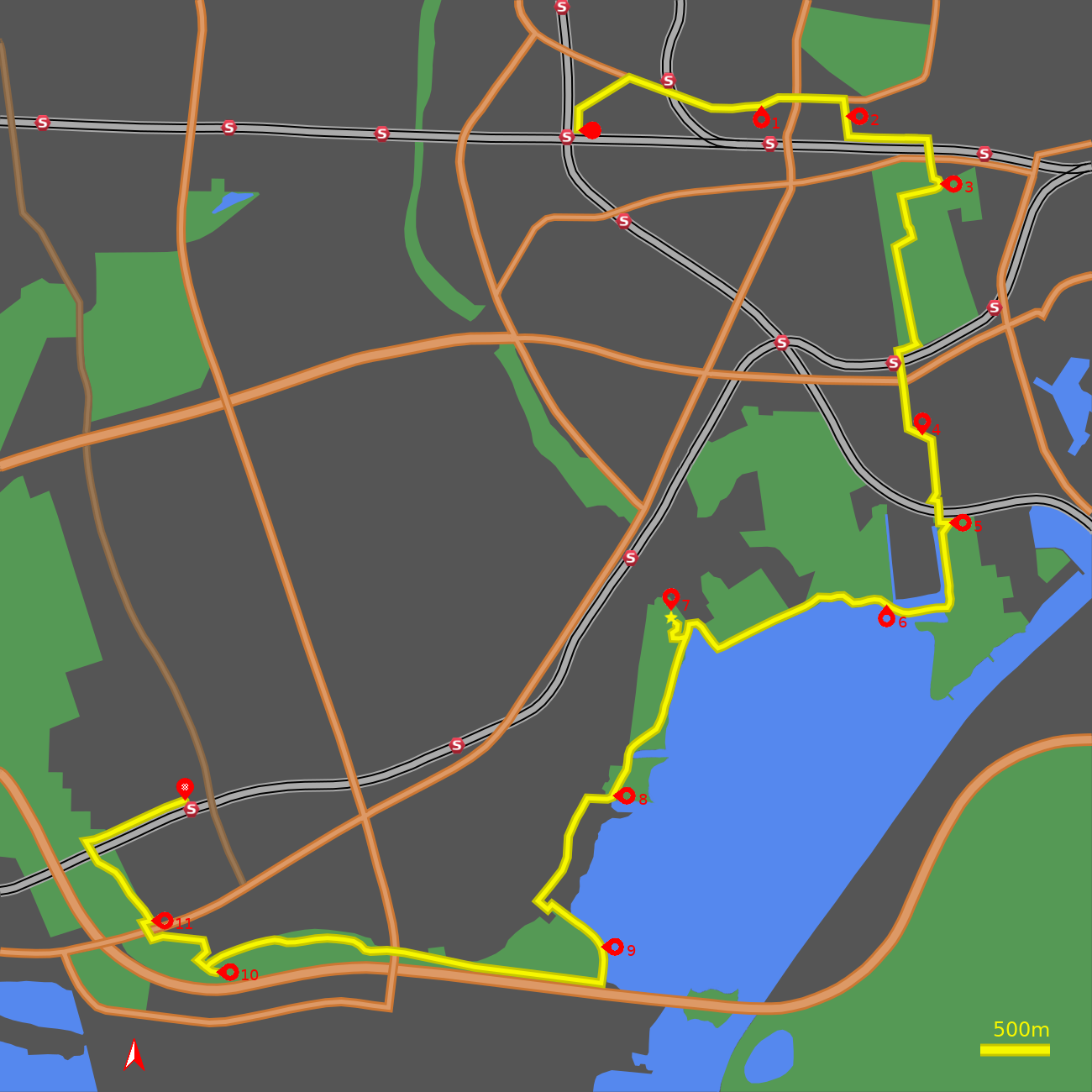 Map for the Valby cycle tour Copenhagen