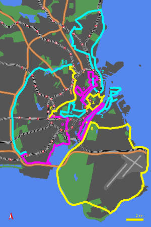 Map for the Copenhagen cycle tours