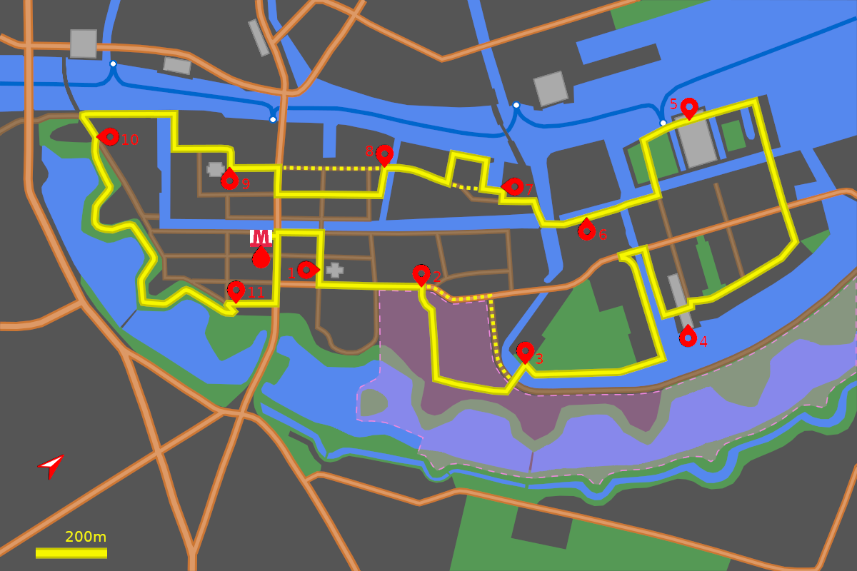 Map for the Christianshavn walking tour