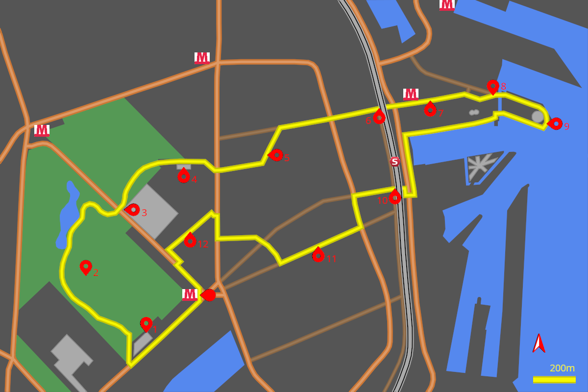 Map for the Østerbro walking tour Copenhagen